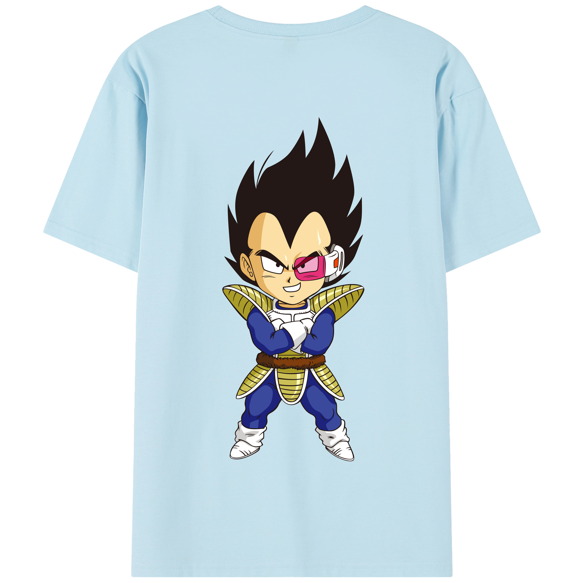 （画像用） ドラゴンボール ベジータ四世（Bejīta Yonsei）DRAGON BALL Vegeta IV 綿100％半袖Tシャツ（背面プリント）